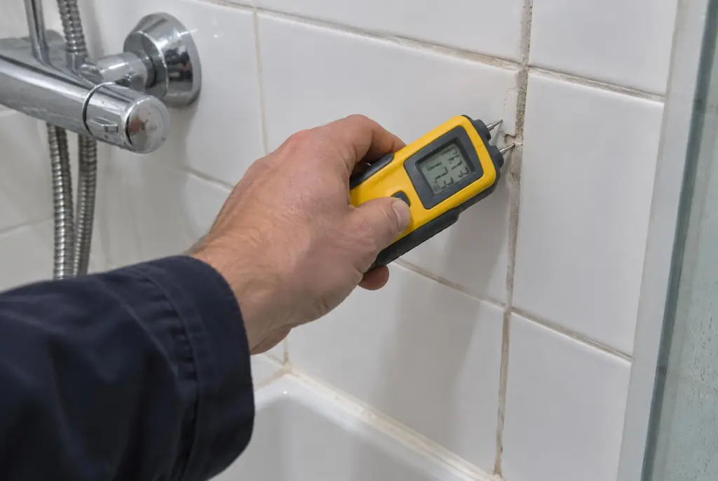 Lekdetectie Veghel – vochtmeter op badkamertegels bij de douche